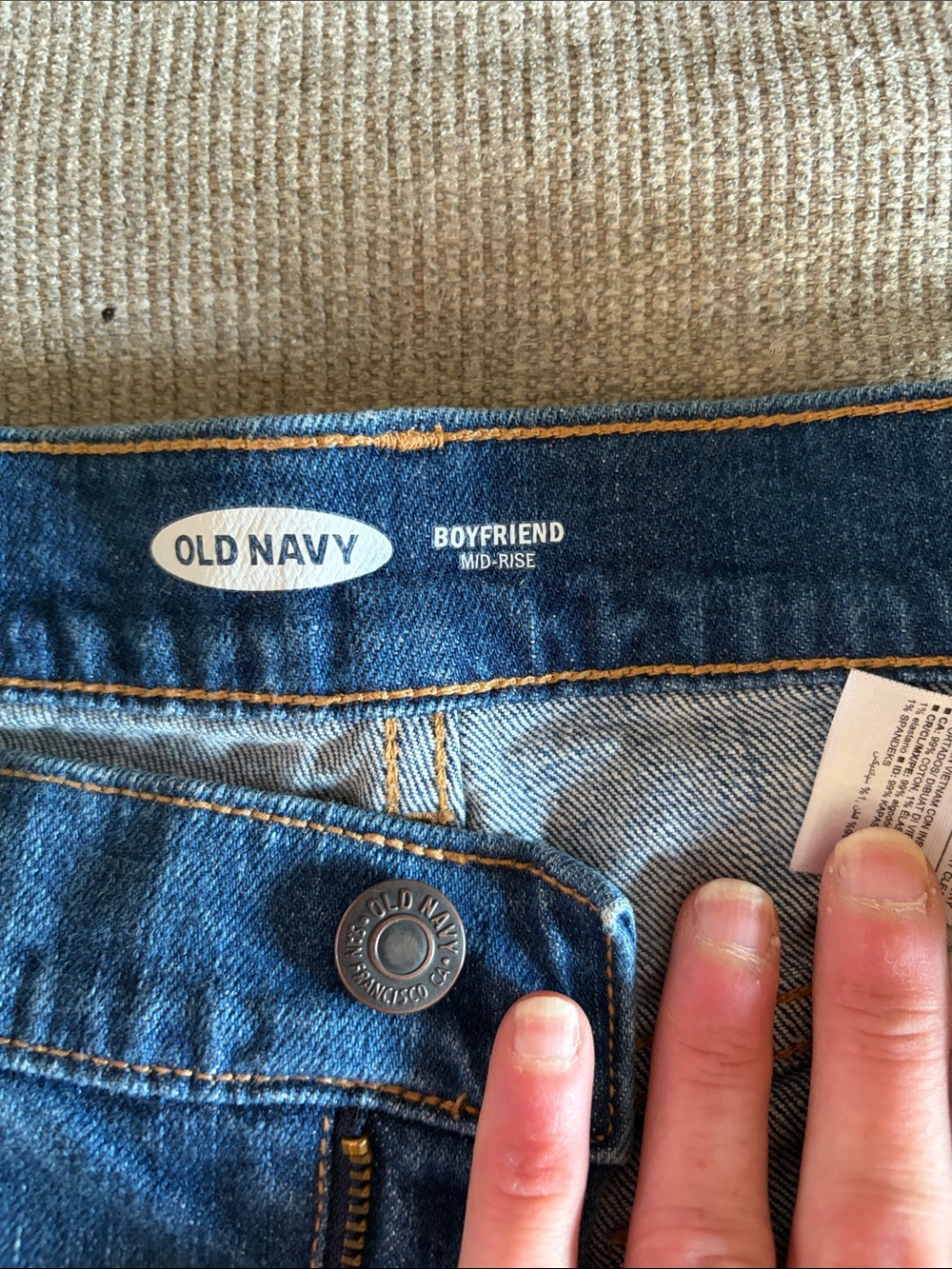 Old Navy Blue Distressed Rolled-Hem Denim Shorts - Picture 2 of 3